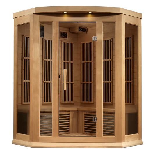 Dynamic Infrared  3 - Person Bluetooth Compatible FAR Infrared Sauna in Hemlock